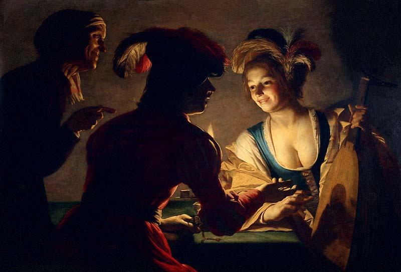 Gerard van Honthorst The Matchmaker by Gerrit van Honthorst Germany oil painting art